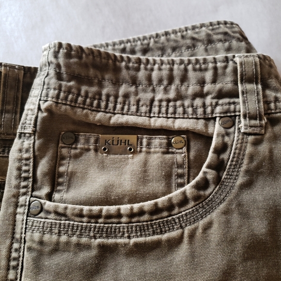 Kuhl Out Kast Jean Pants size 16S Brown Stretch Canvas Patina Dye Hiking - Picture 12 of 13